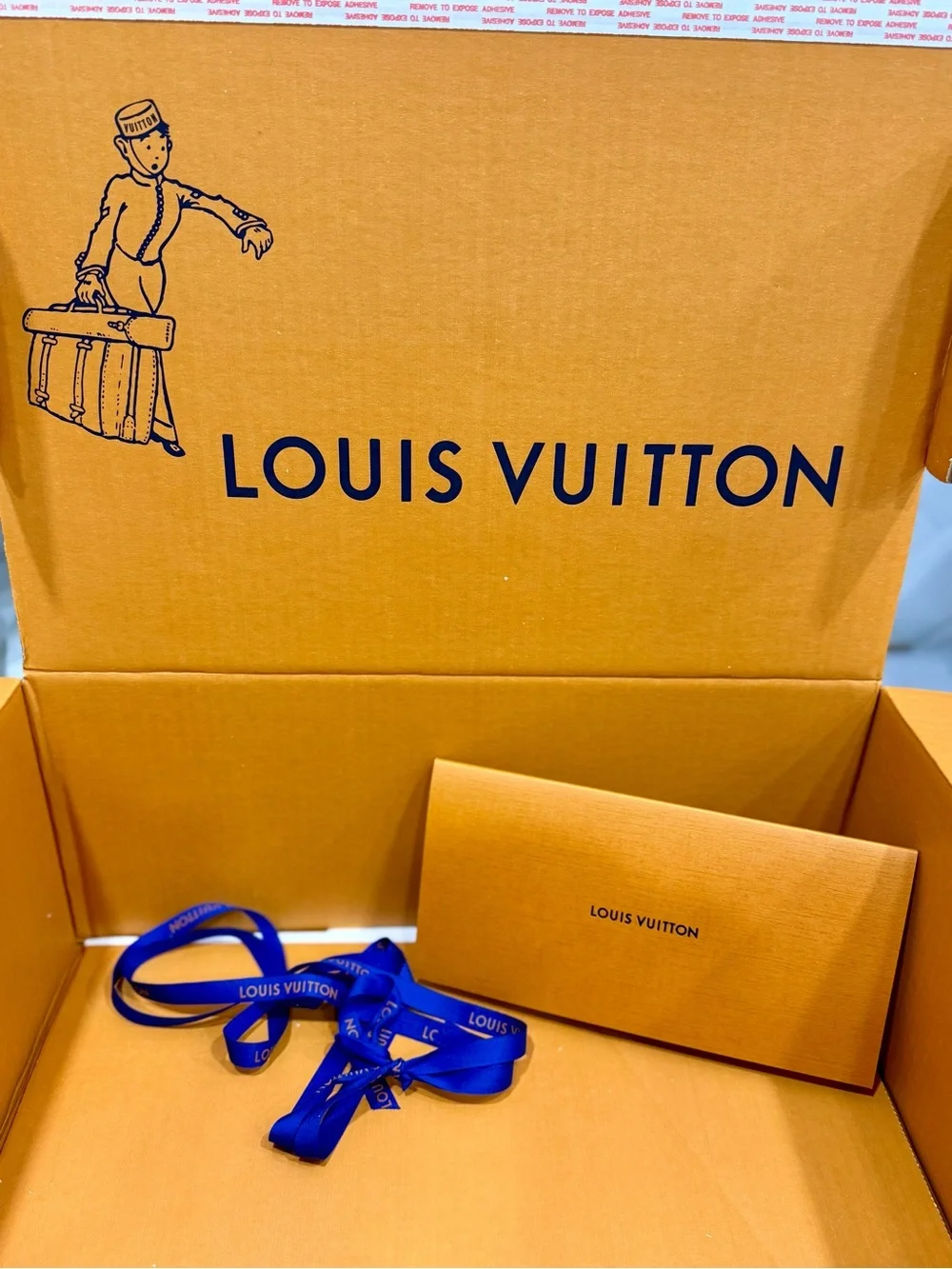 Extra Large Louis Vuitton Shipping Gift Box with Envelope & Ribbon